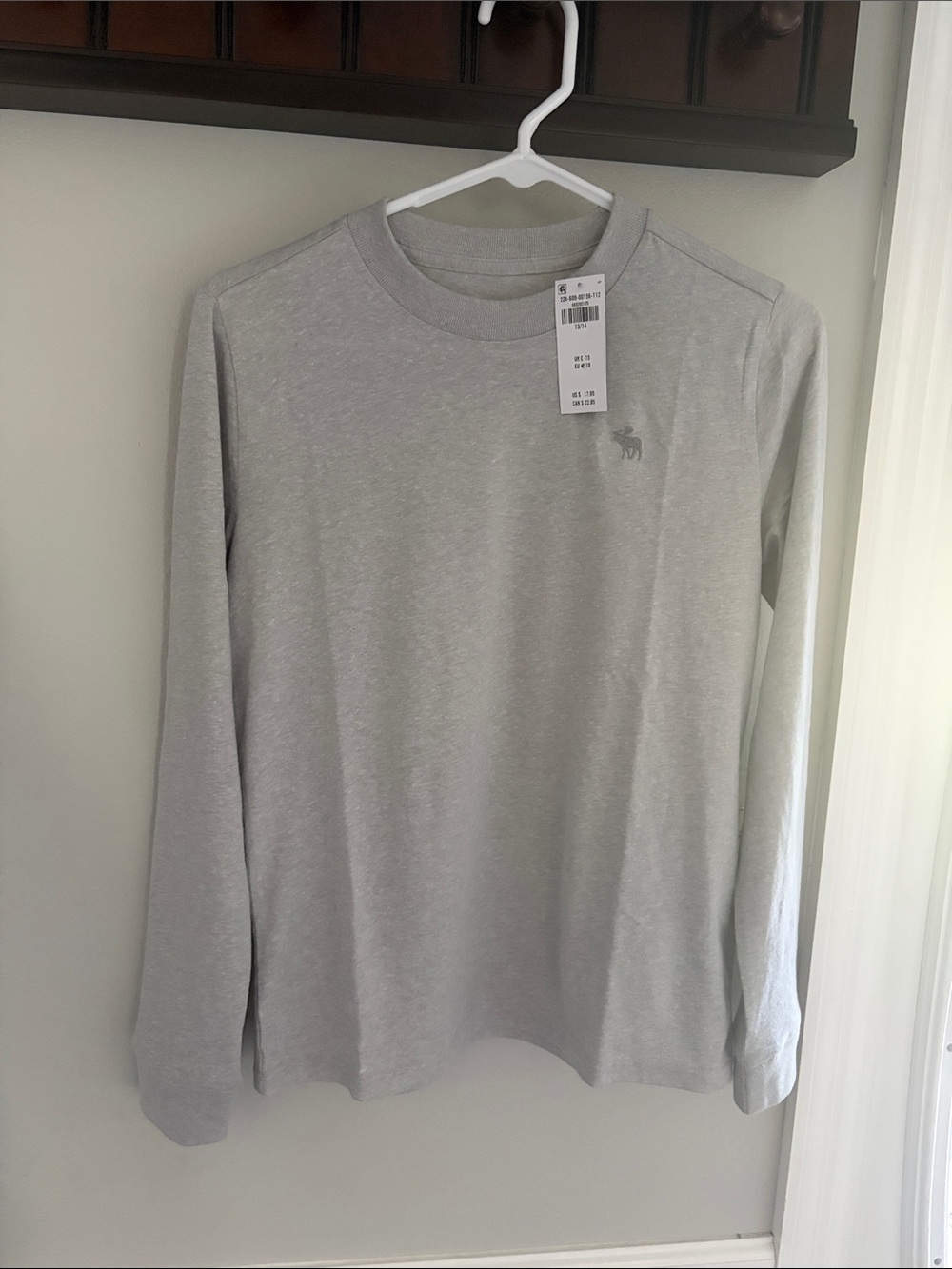 abercrombie kids Light Gray Long Sleeve Crew Tee